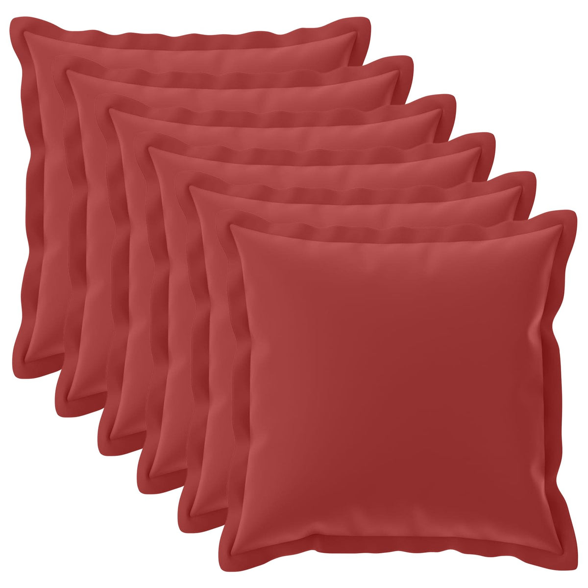 Cushion Cover 6 pcs HOUTEN Wine Red 80 x 80 cm Polyester