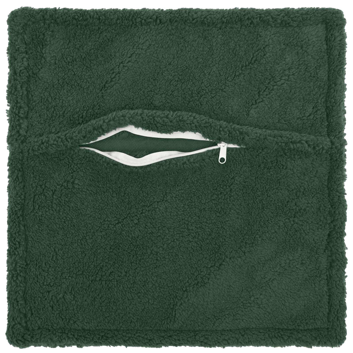 Cushion Cover 2 pcs HOUTEN Dark Green 80 x 80 cm Bouclé