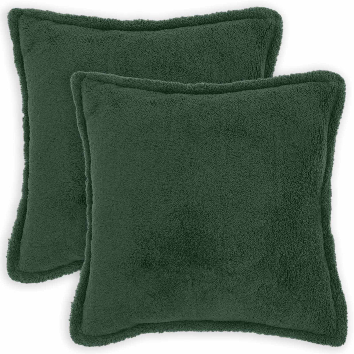 Cushion Cover 2 pcs HOUTEN Dark Green 80 x 80 cm Bouclé