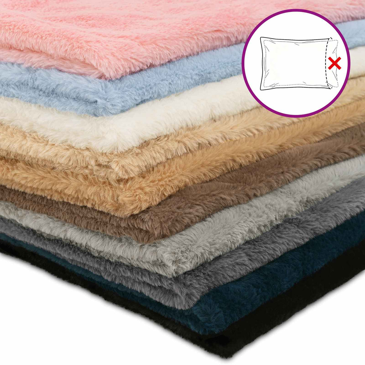 Cushion Cover 6 pcs HOUTEN Light Brown 80 x 80 cm