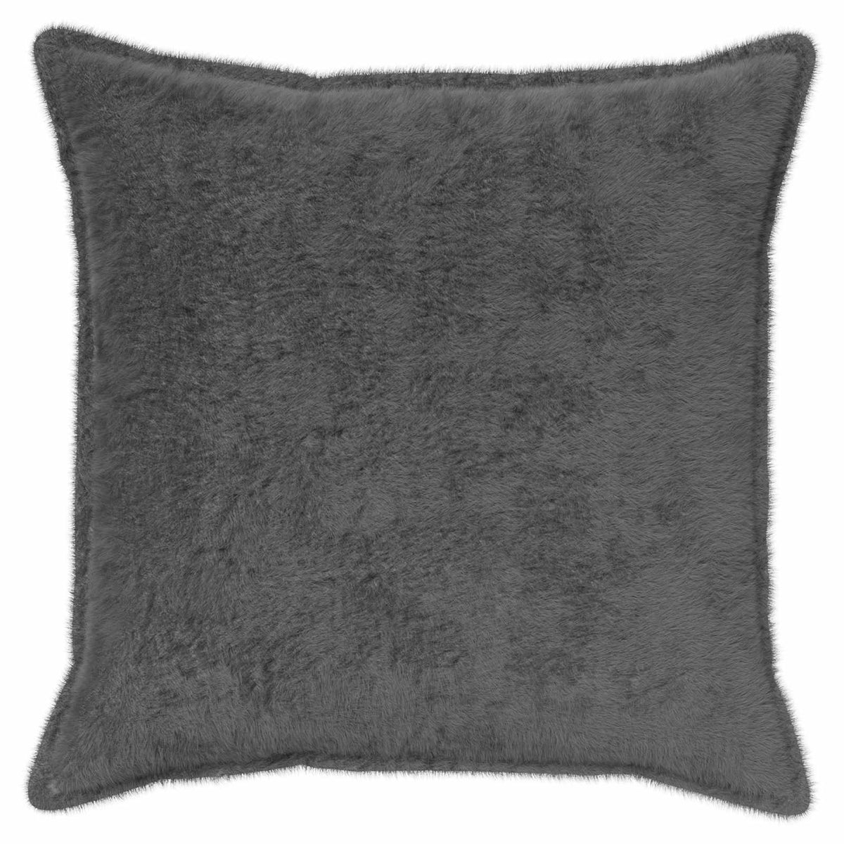 Cushion Cover 6 pcs HOUTEN Dark Grey 80 x 80 cm Faux Rabbit Fur
