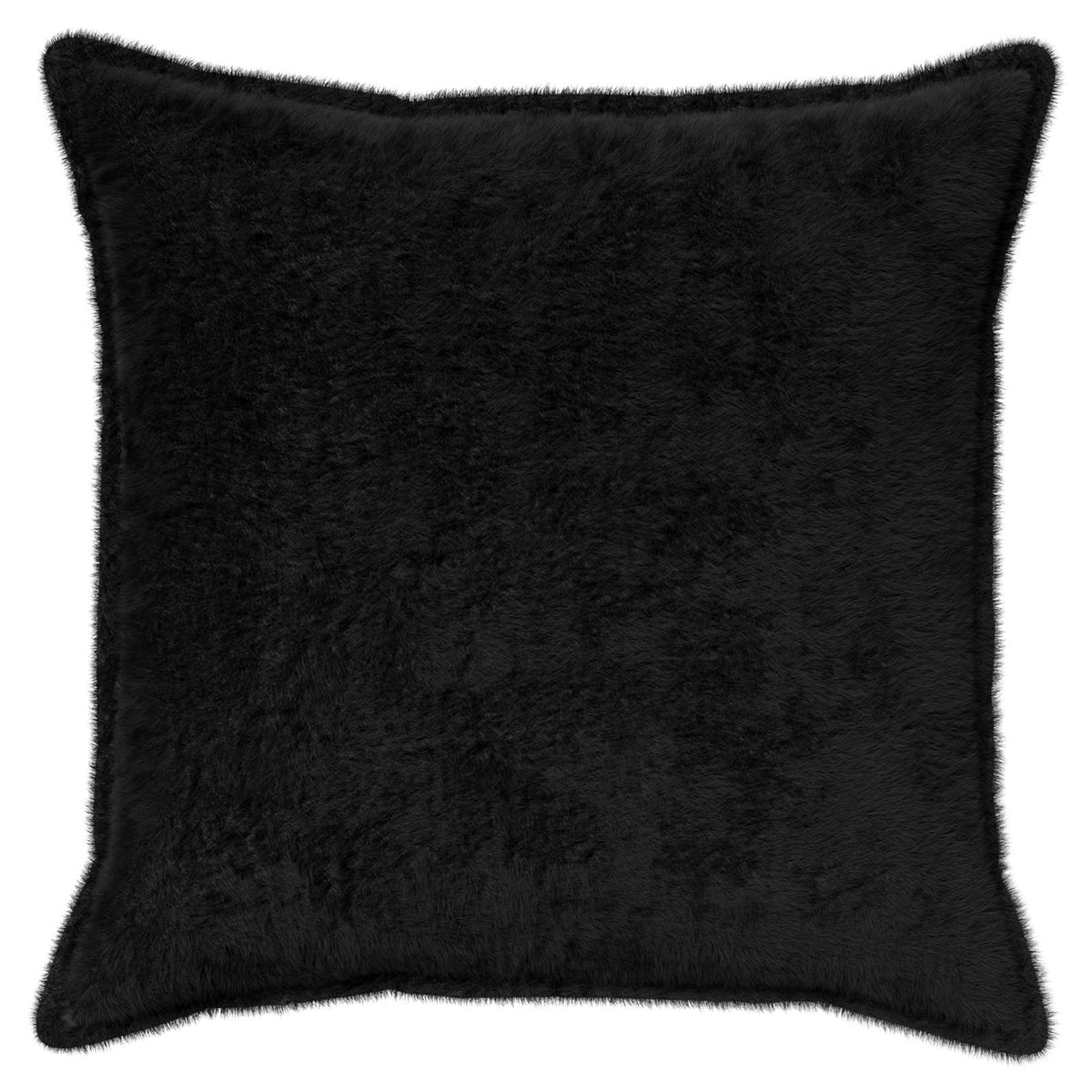 Cushion Cover 6 pcs HOUTEN Black 80 x 80 cm Faux Rabbit Fur