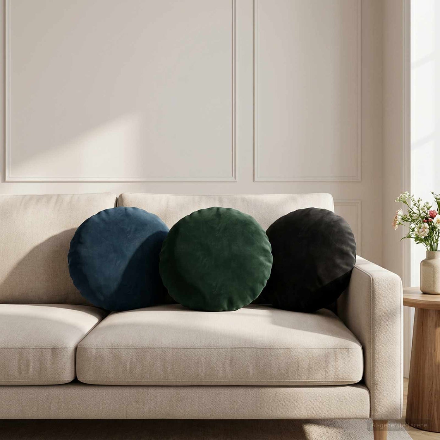 Cushion with Pillow HEERLEN 6 pcs Blue Velvet