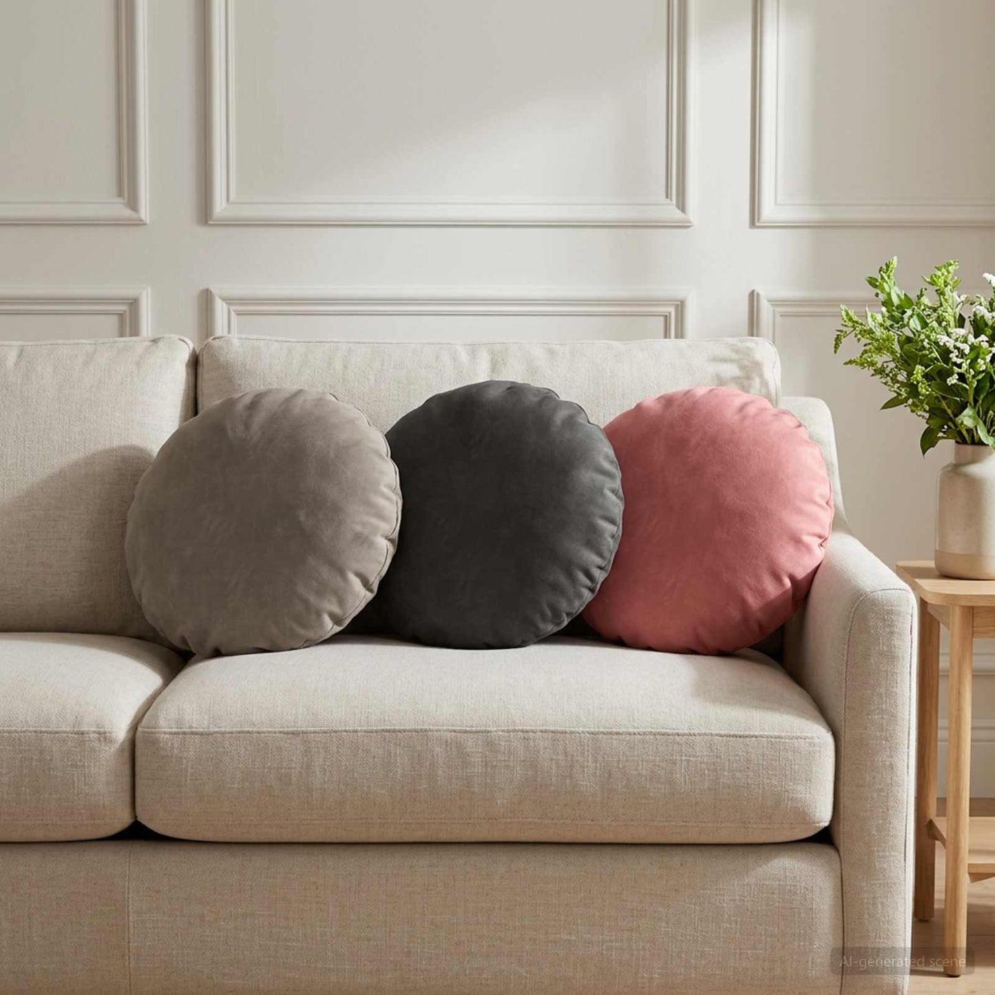 Cushion with Pillow HEERLEN 6 pcs Pink Velvet
