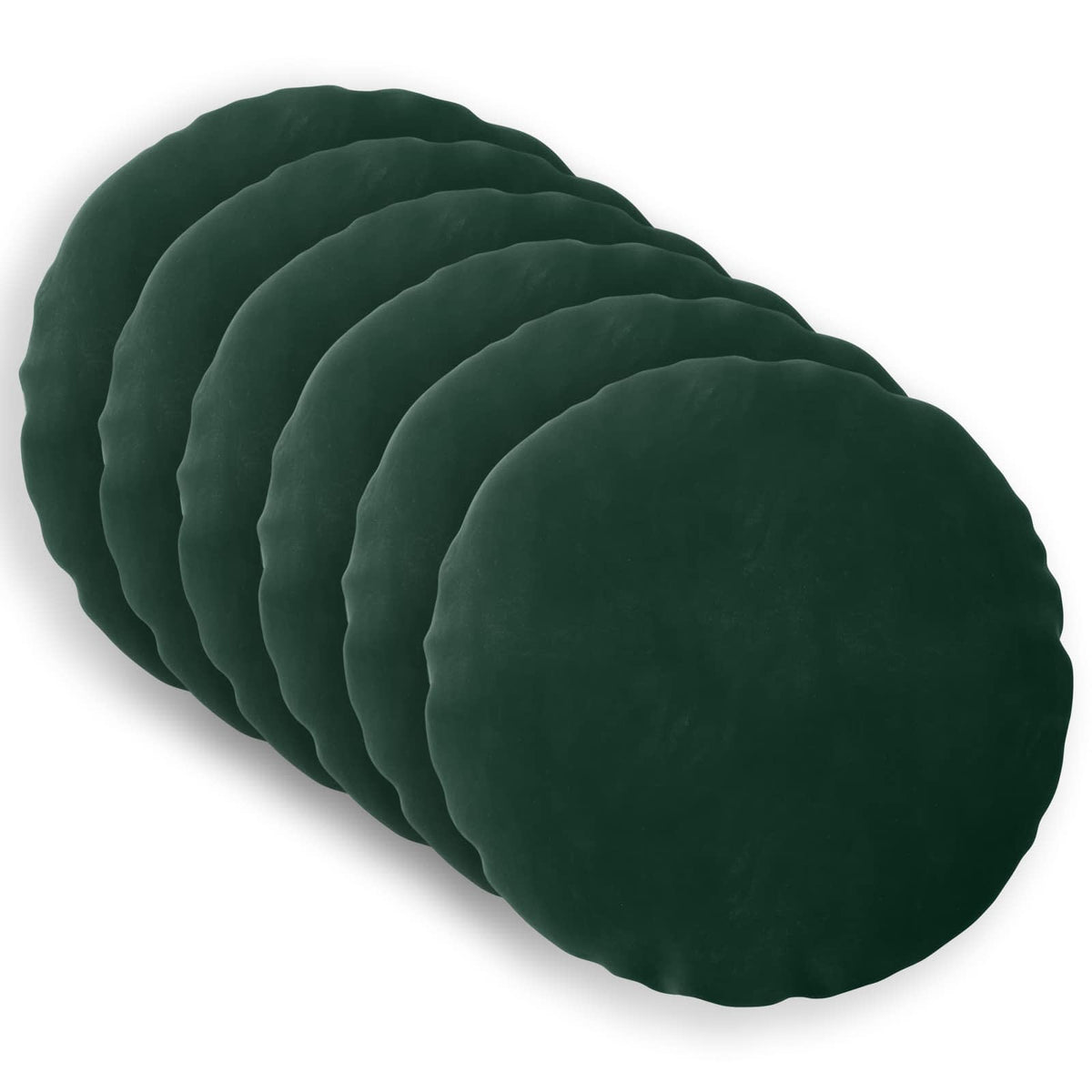 Cushion Cover 6 pcs HEERLEN Dark Green Ø 30 cm Velvet