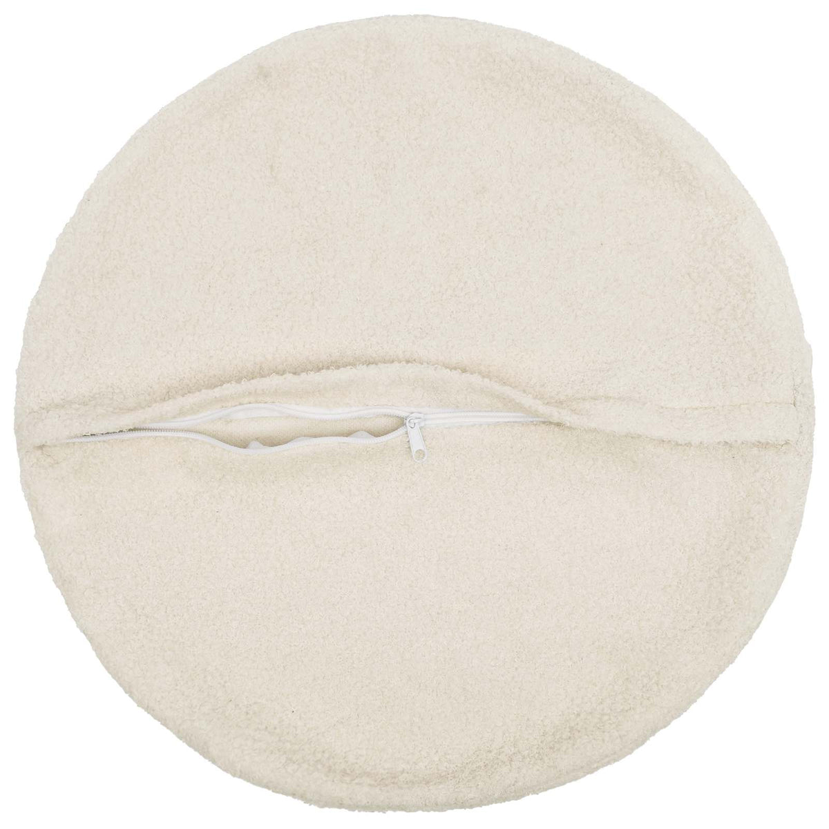 Cushion Cover 6 pcs HEERLEN Cream Ø 30 cm Bouclé
