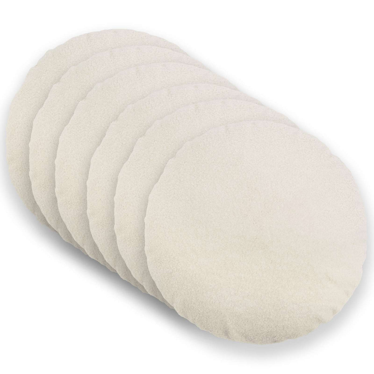 Cushion Cover 6 pcs HEERLEN Cream Ø 30 cm Bouclé