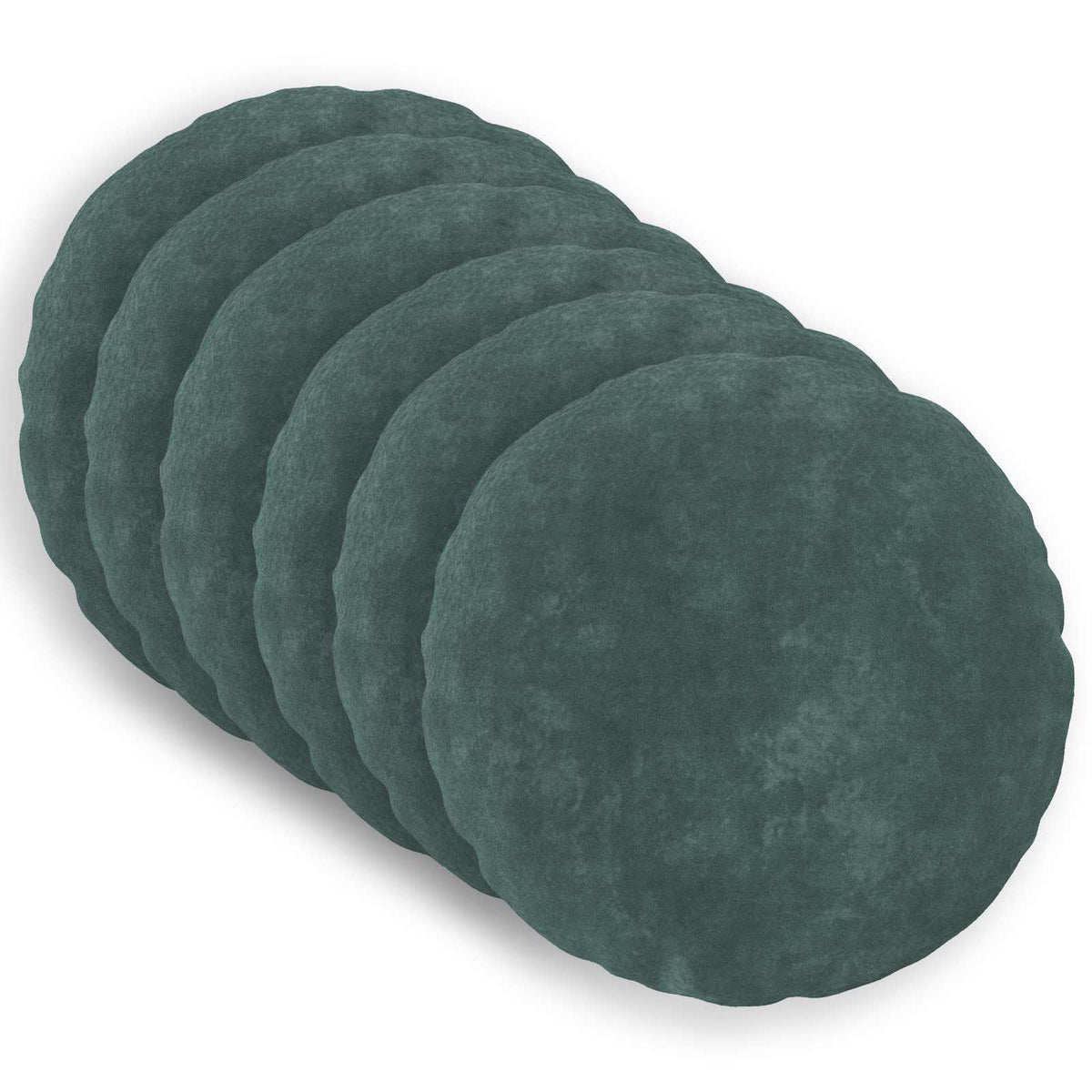 Cushion Cover 6 pcs HEERLEN Sea Blue Ø 30 cm Microfiber Fleece