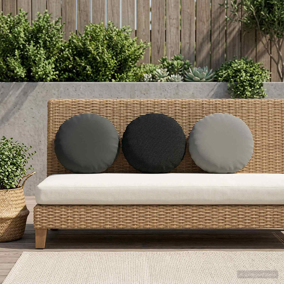 Cushion with Pillow HEERLEN 2 pcs Anthracite Polyester