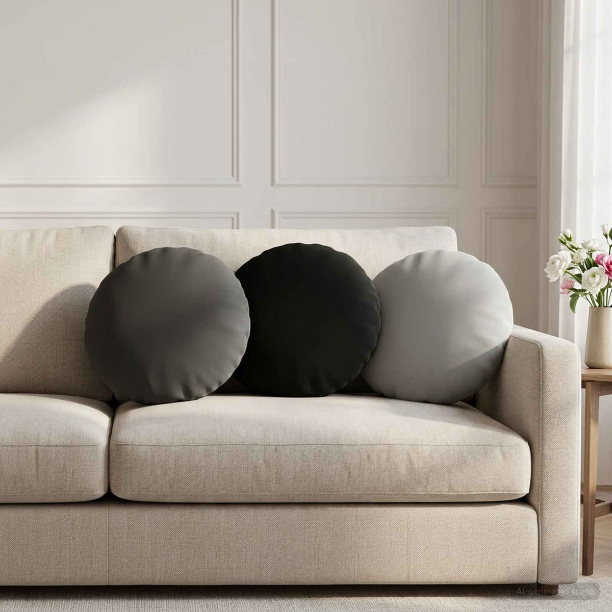 Cushion with Pillow HEERLEN 2 pcs Anthracite Polyester