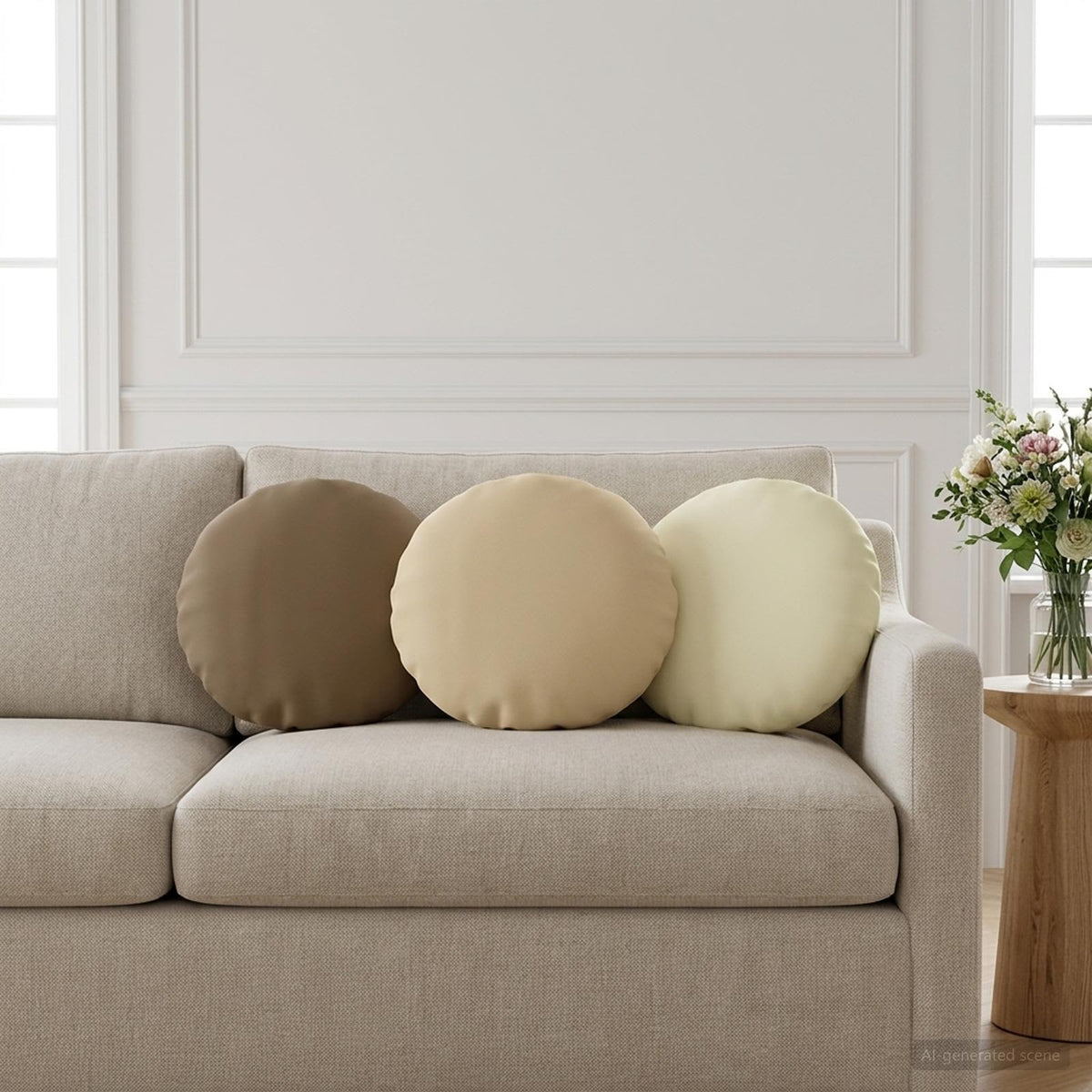 Cushion with Pillow HEERLEN 2 pcs Cream Polyester