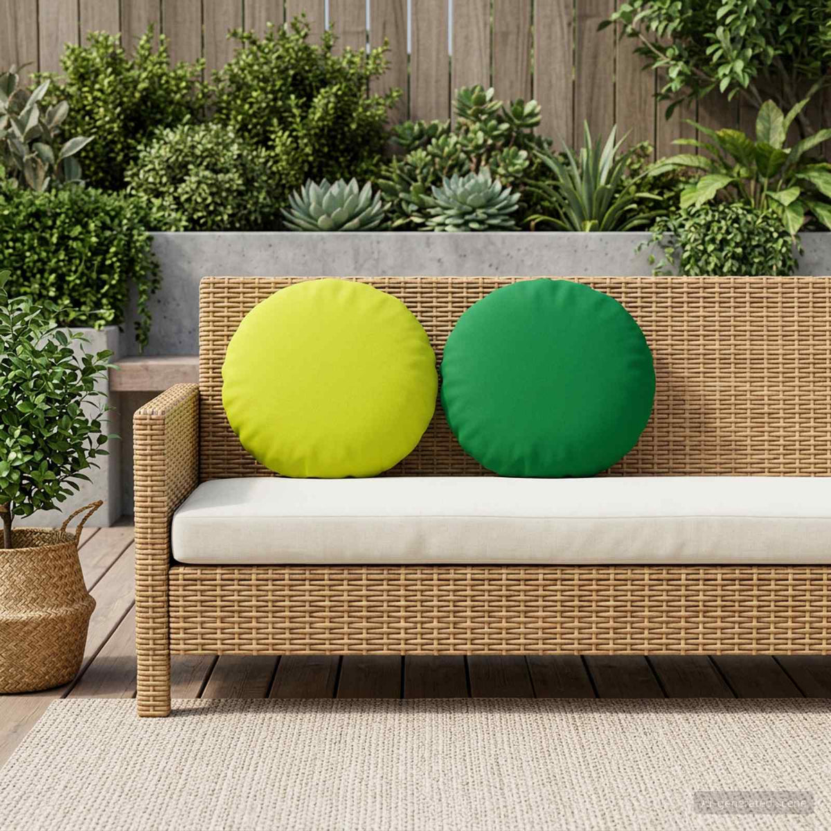 Cushion with Pillow HEERLEN 2 pcs Bright Green Polyester