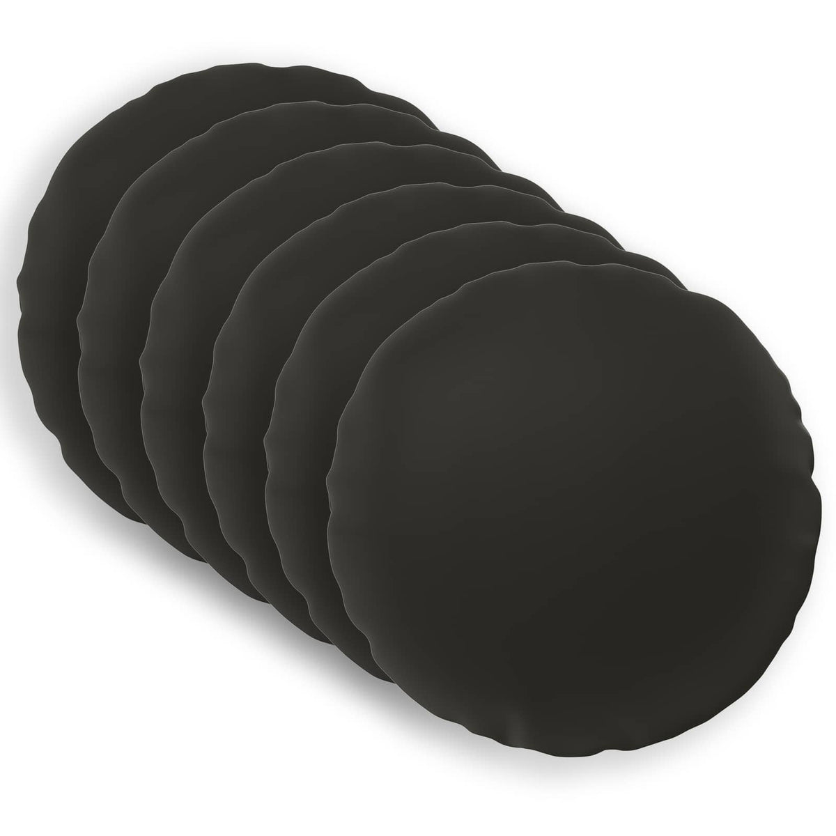 Cushion Cover 6 pcs HEERLEN Black Ø 30 cm Polyester