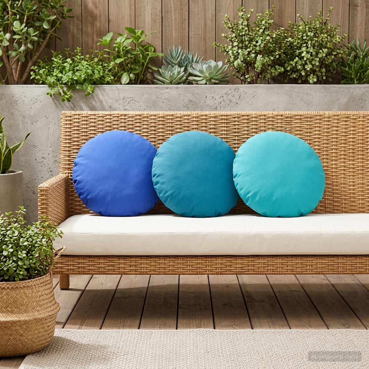 Cushion with Pillow HEERLEN 2 pcs Turquoise Polyester