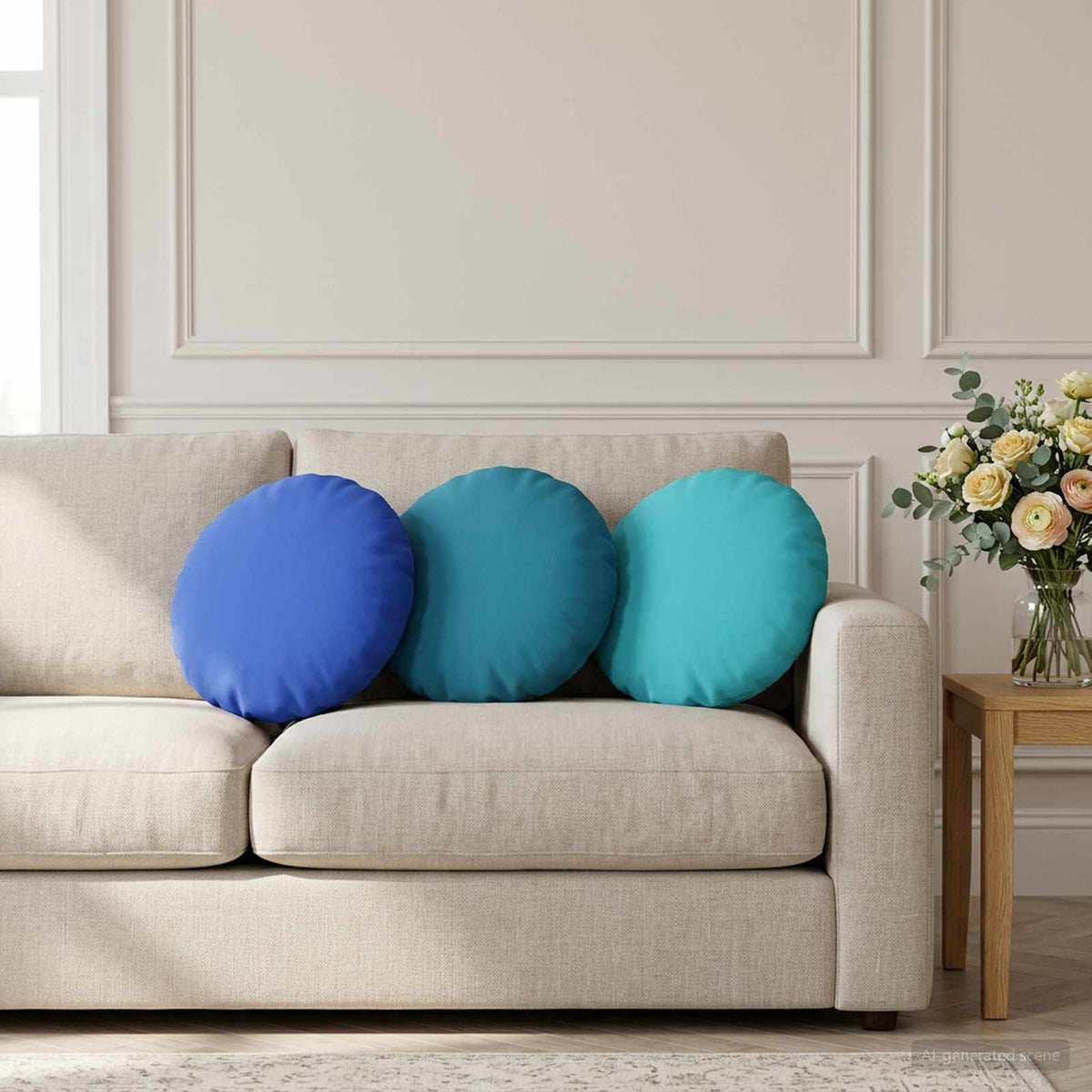 Cushion with Pillow HEERLEN 6 pcs Light Blue Polyester