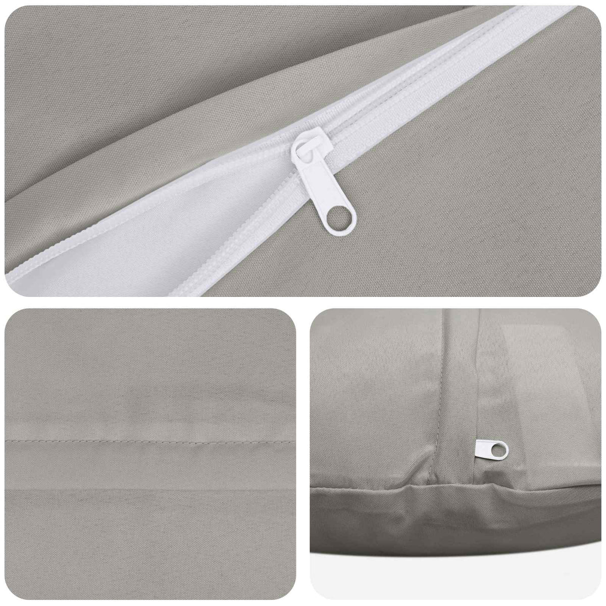 Cushion Cover 6 pcs HEERLEN Grey Ø 30 cm Polyester