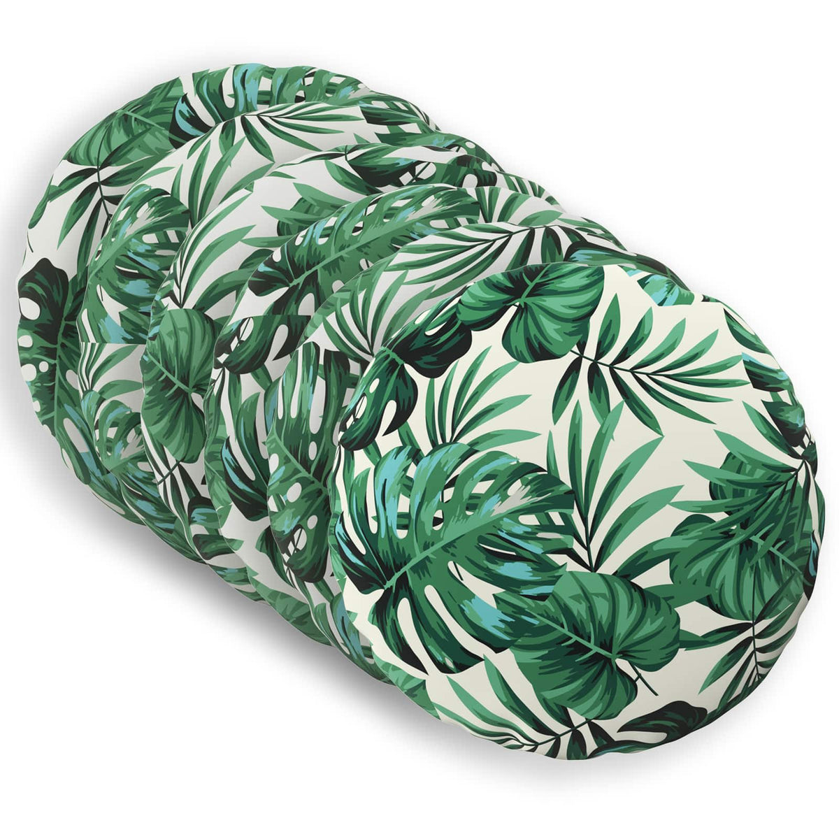 Cushion Cover 6 pcs HEERLEN Leaf Pattern Ø 30 cm Polyester