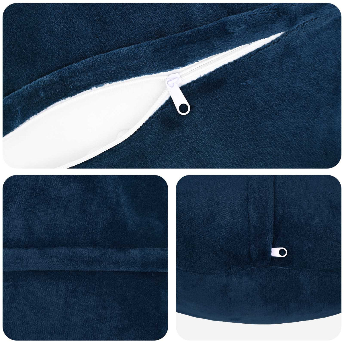 Cushion Cover 6 pcs HEERLEN Navy Blue Ø 30 cm Flannel