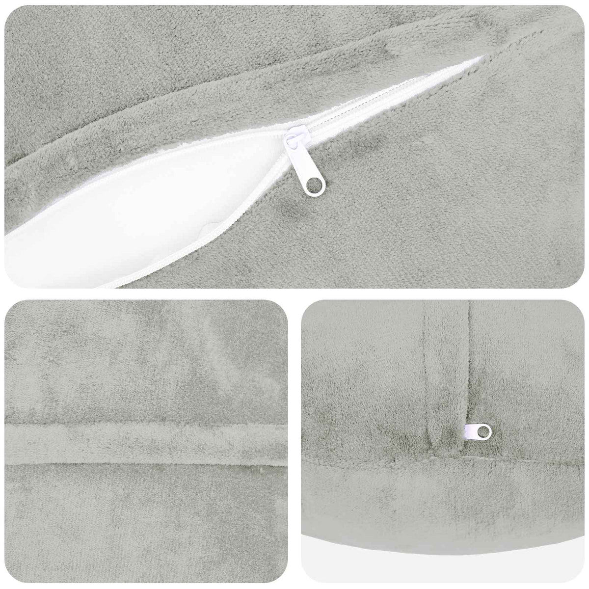 Cushion Cover 6 pcs HEERLEN Light Grey Ø 30 cm Flannel
