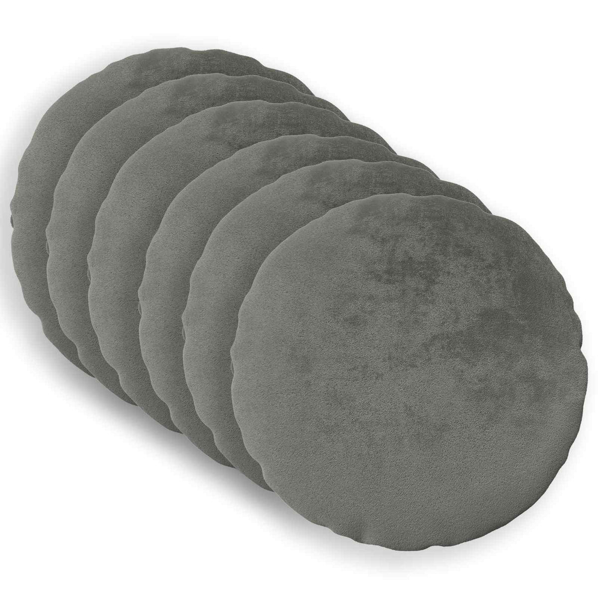 Cushion Cover 6 pcs HEERLEN Dark Grey Dia. 30 cm Flannel