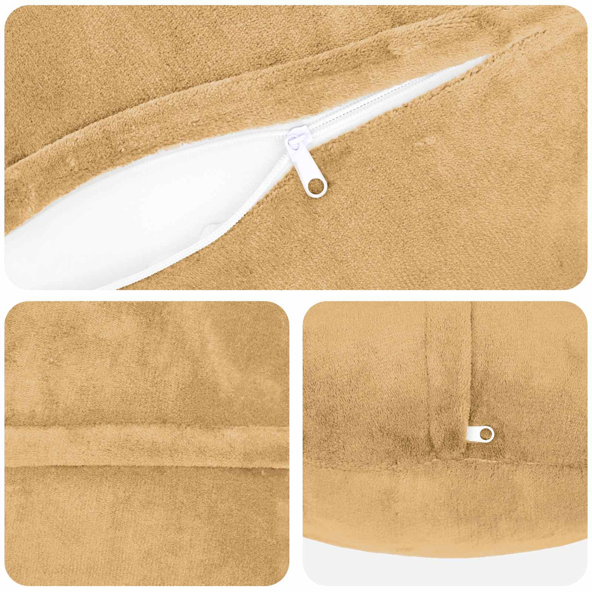 Cushion Cover 6 pcs HEERLEN Taupe Ø 30 cm Flannel