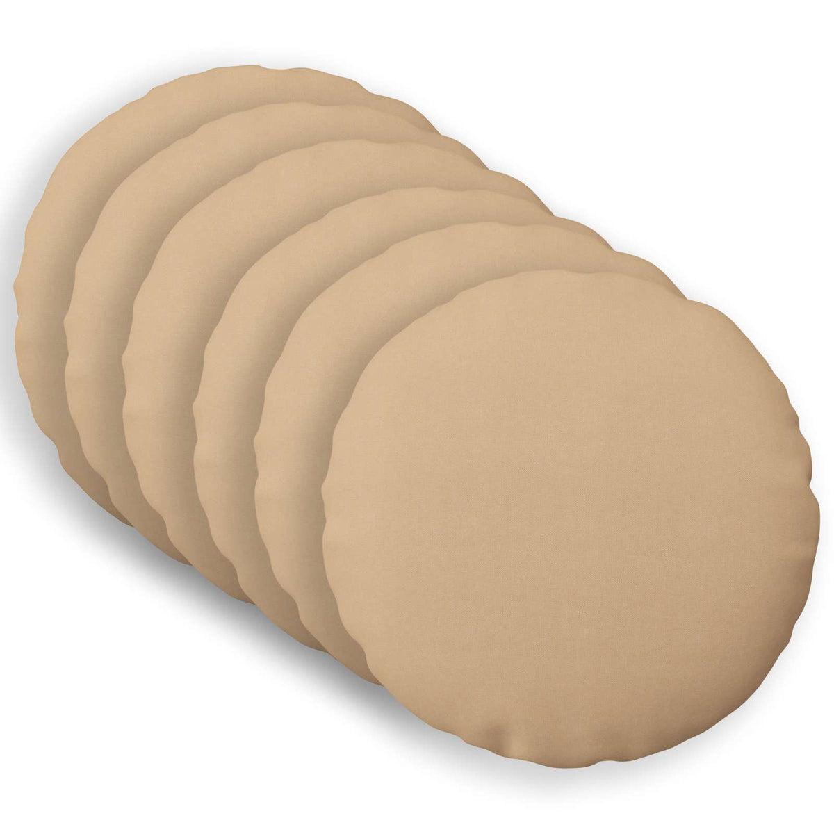 Cushion Cover 6 pcs HEERLEN Cream Ø 40 cm Fabric