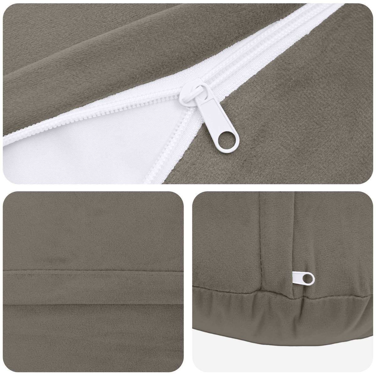 Cushion Cover 6 pcs HEERLEN Light Grey Ø 40 cm Velvet