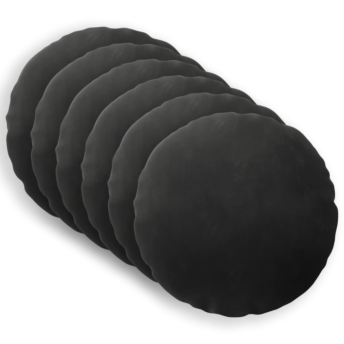 Cushion Cover 6 pcs HEERLEN Black Ø 40 cm Velvet