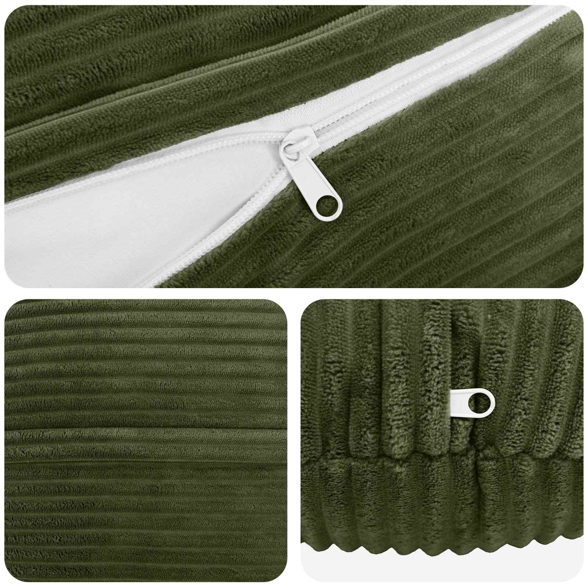 Cushion Cover 6 pcs HEERLEN Green Ø 40 cm Corduroy