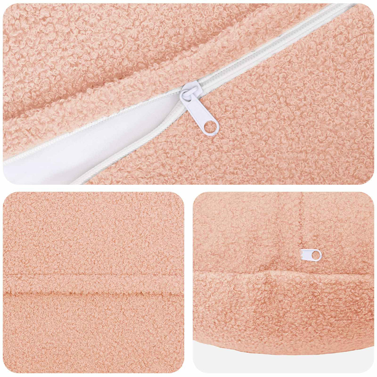 Cushion Cover 6 pcs HEERLEN Pink Ø 40 cm Bouclé