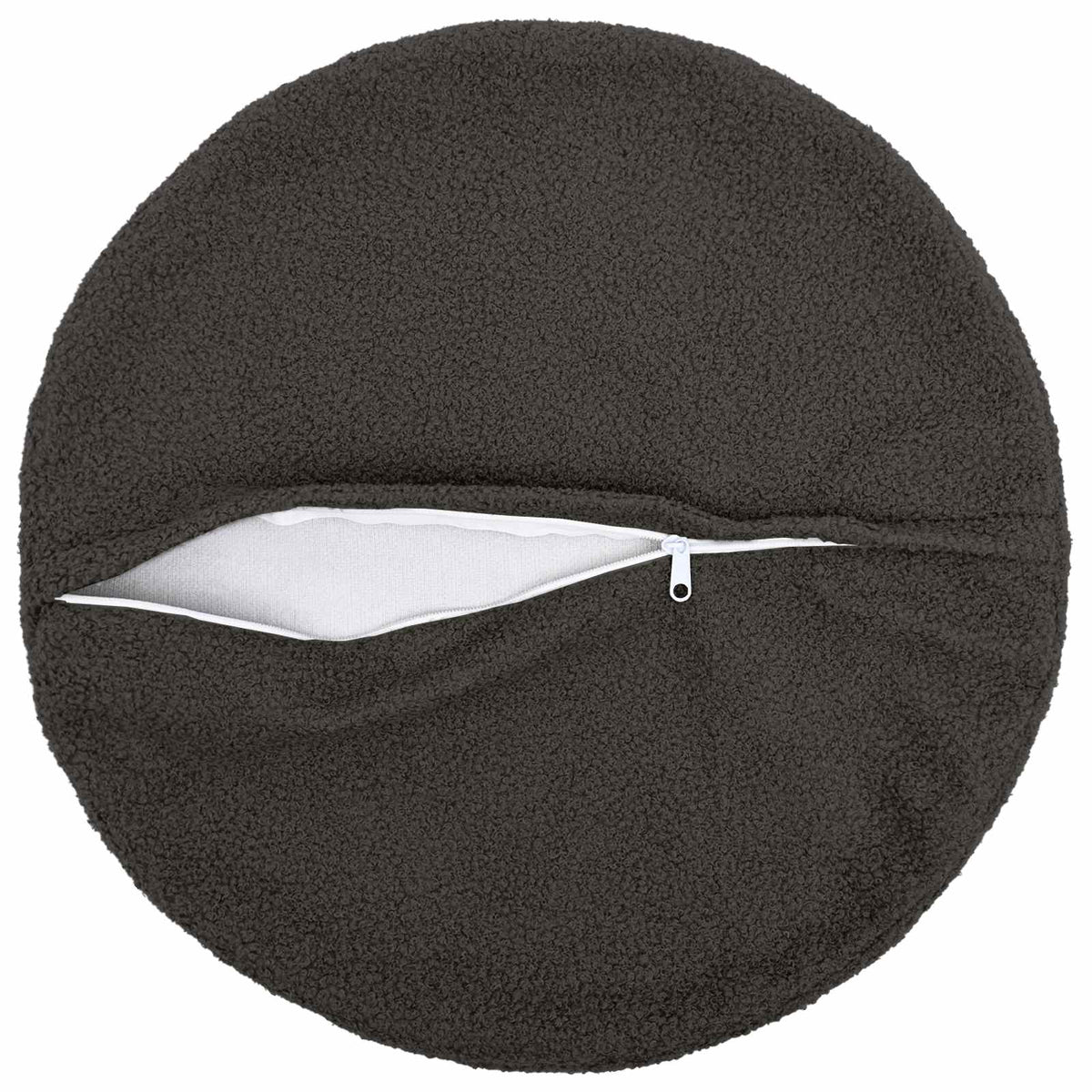 Cushion Cover 6 pcs HEERLEN Dark Grey Ø 40 cm Bouclé