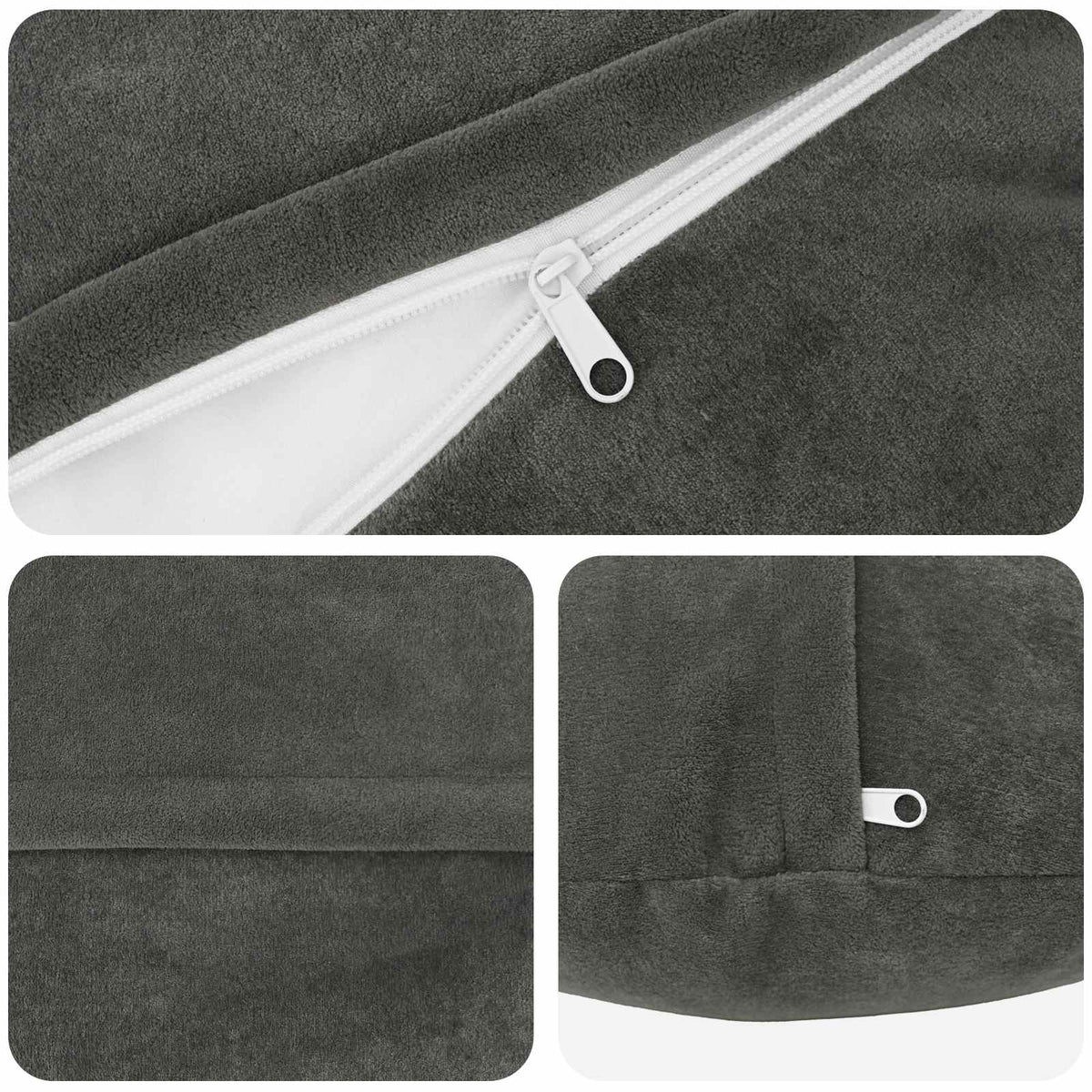 Cushion Cover 6 pcs HEERLEN Anthracite Ø 40 cm