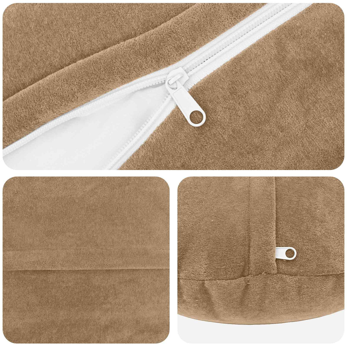 Cushion Cover 6 pcs HEERLEN Taupe Ø 40 cm Microfiber Fleece