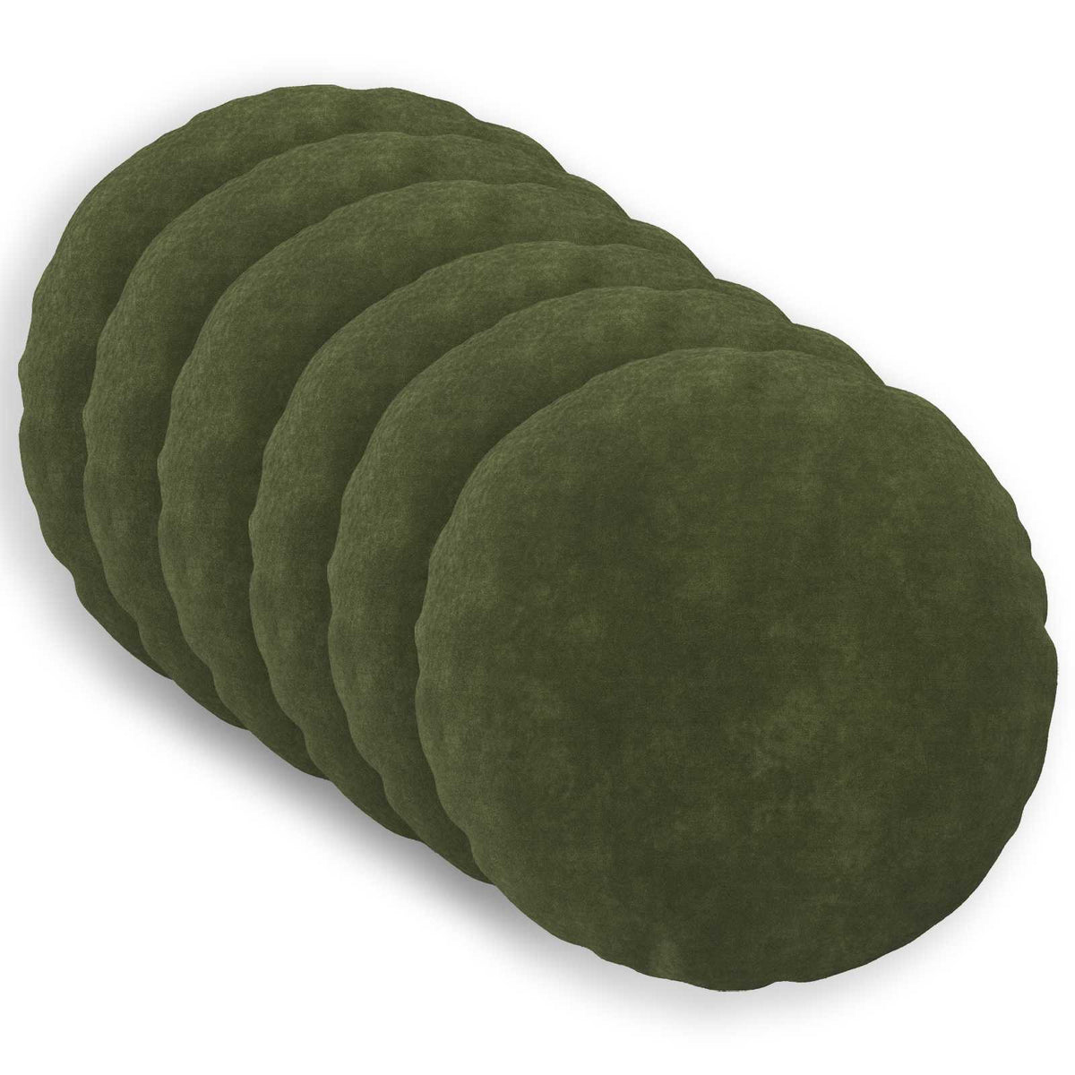 Cushion Cover 6 pcs HEERLEN Green Ø 40 cm Microfiber Fleece