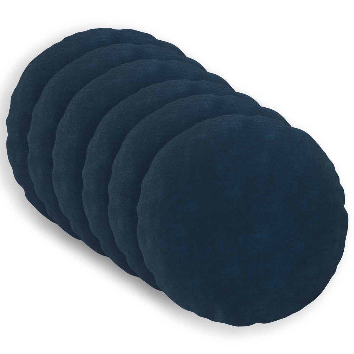 Cushion Cover 6 pcs HEERLEN Blue Ø 40 cm Microfiber Fleece
