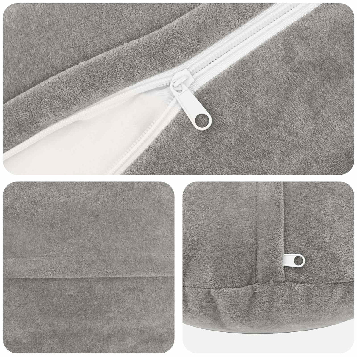Cushion Cover 6 pcs HEERLEN Light Grey Ø 40 cm