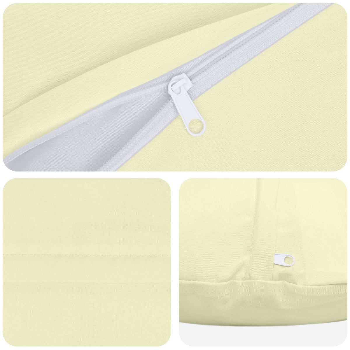 Cushion Cover 6 pcs HEERLEN Cream Ø 40 cm Polyester