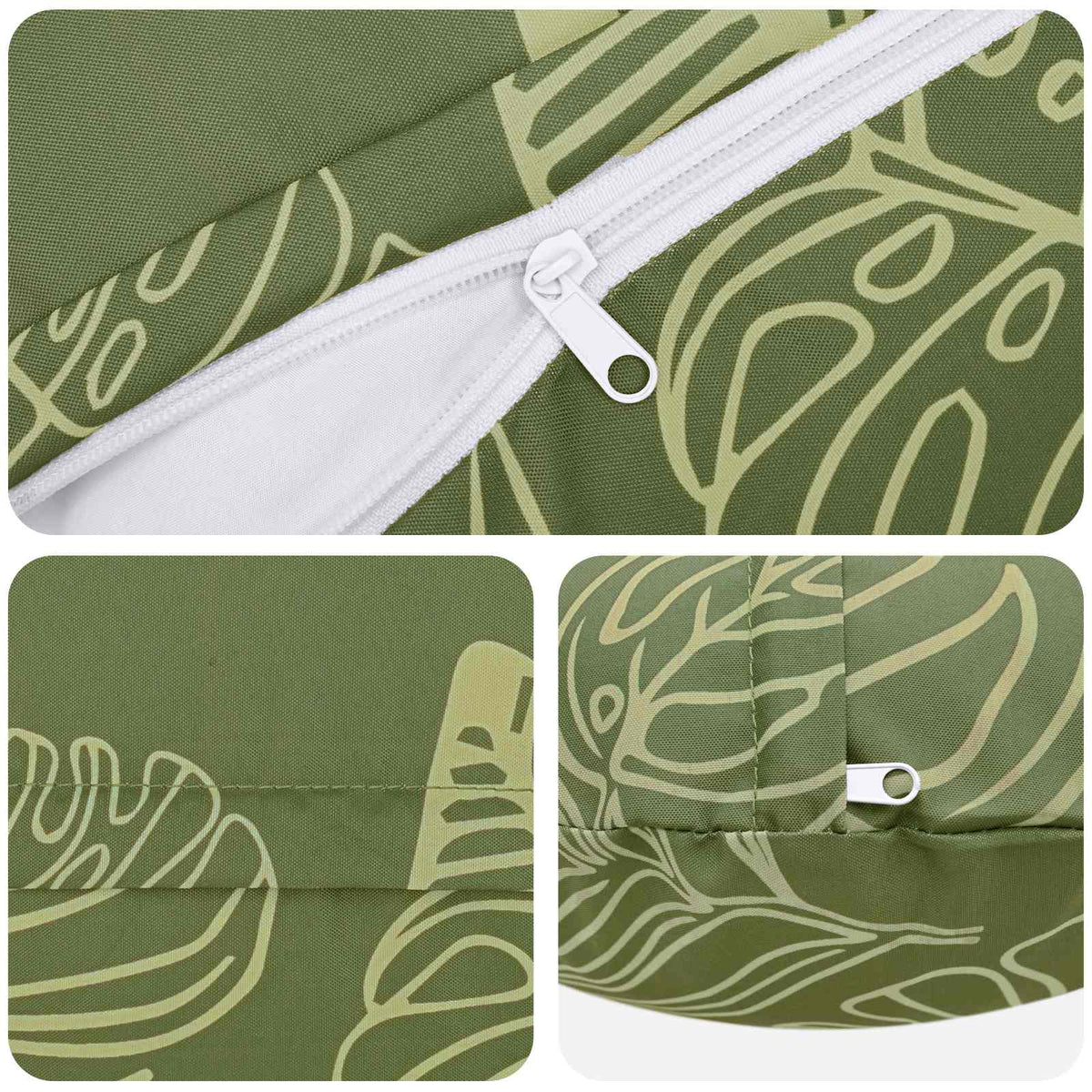 Cushion Cover 6 pcs HEERLEN Leaf Design Ø 40 cm Polyester