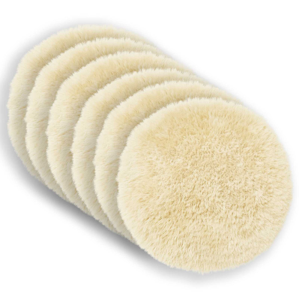 Cushion Cover 6 pcs HEERLEN Cream Ø 40 cm PV Fleece