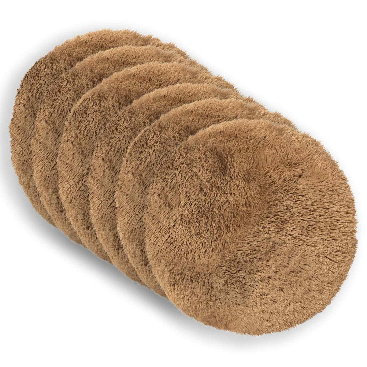 Cushion Cover 6 pcs HEERLEN Taupe Ø 40 cm PV Fleece