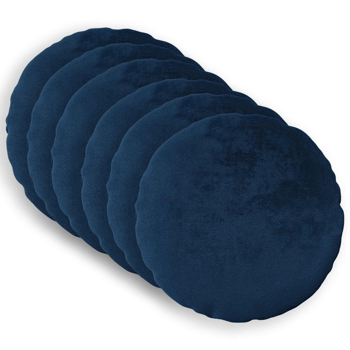 Cushion Cover 6 pcs HEERLEN Navy Blue Dia. 40 cm Flannel