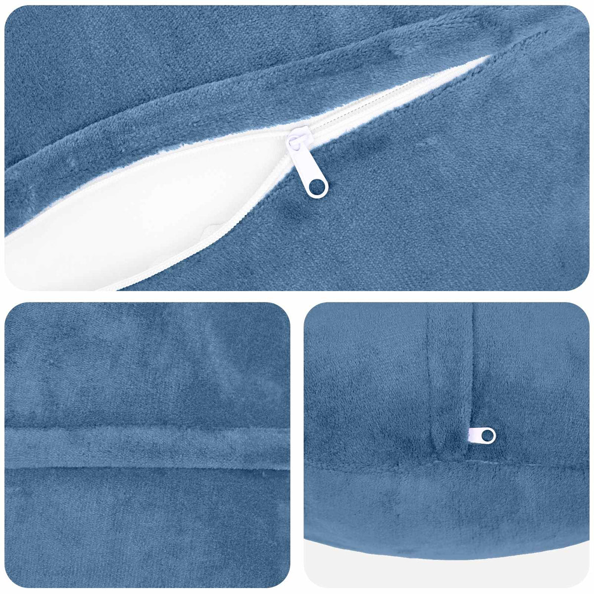 Cushion Cover 6 pcs HEERLEN Light Blue Dia. 40 cm Flannel