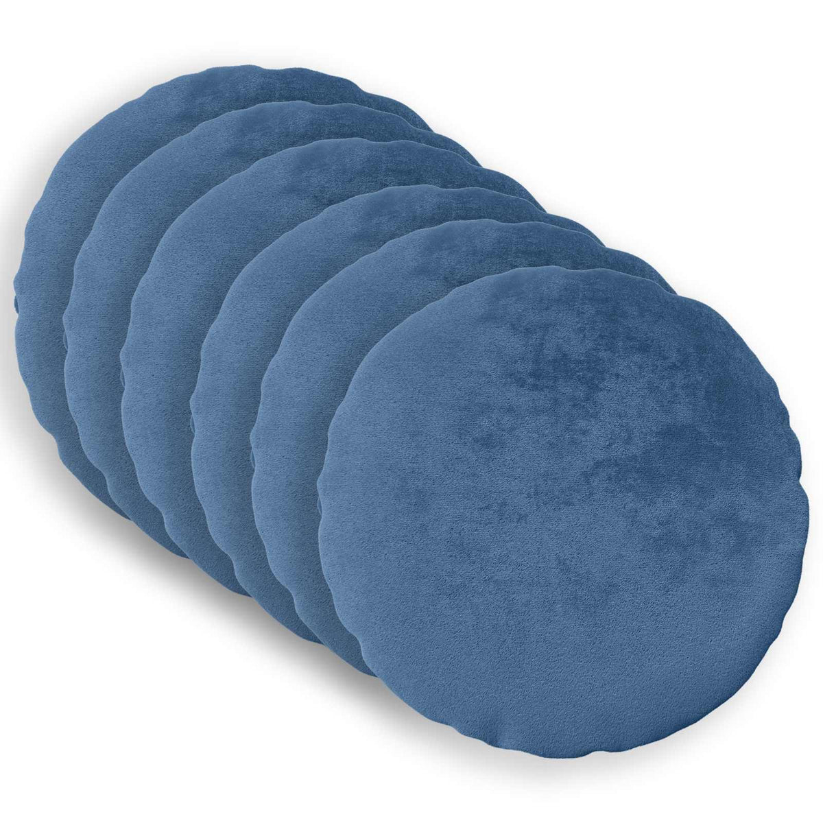 Cushion Cover 6 pcs HEERLEN Light Blue Ø 40 cm Flannel
