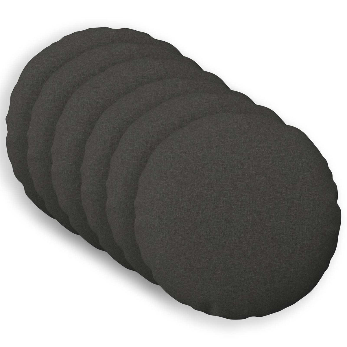 Cushion Cover 6 pcs HEERLEN Dark Grey Dia. 50 cm Fabric
