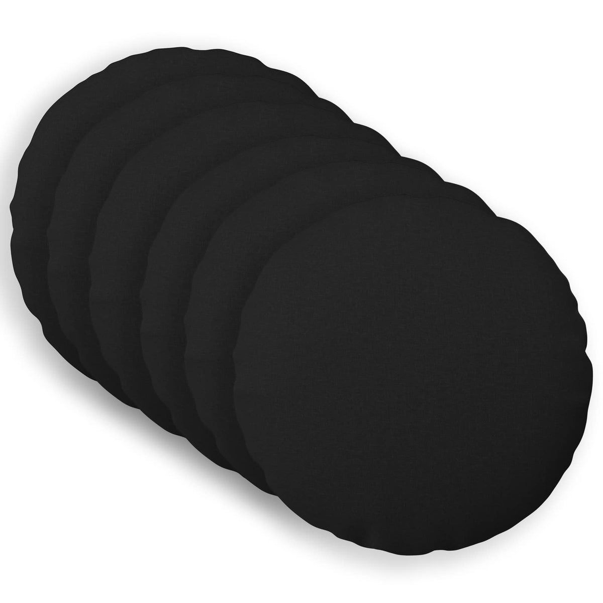 Cushion Cover 6 pcs HEERLEN Black Dia. 50 cm Fabric