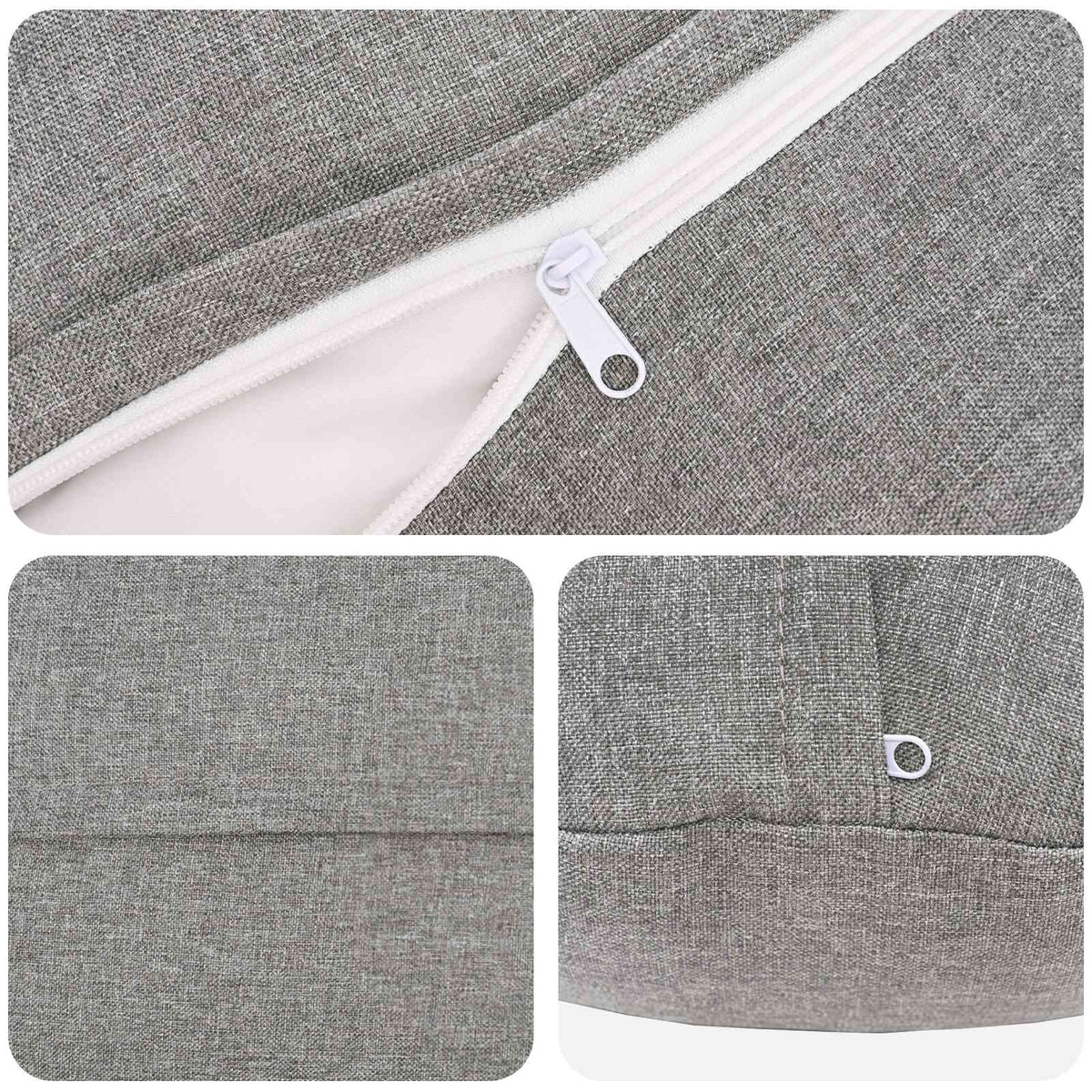 Cushion Cover 6 pcs HEERLEN Cloud Grey Ø 50 cm Fabric