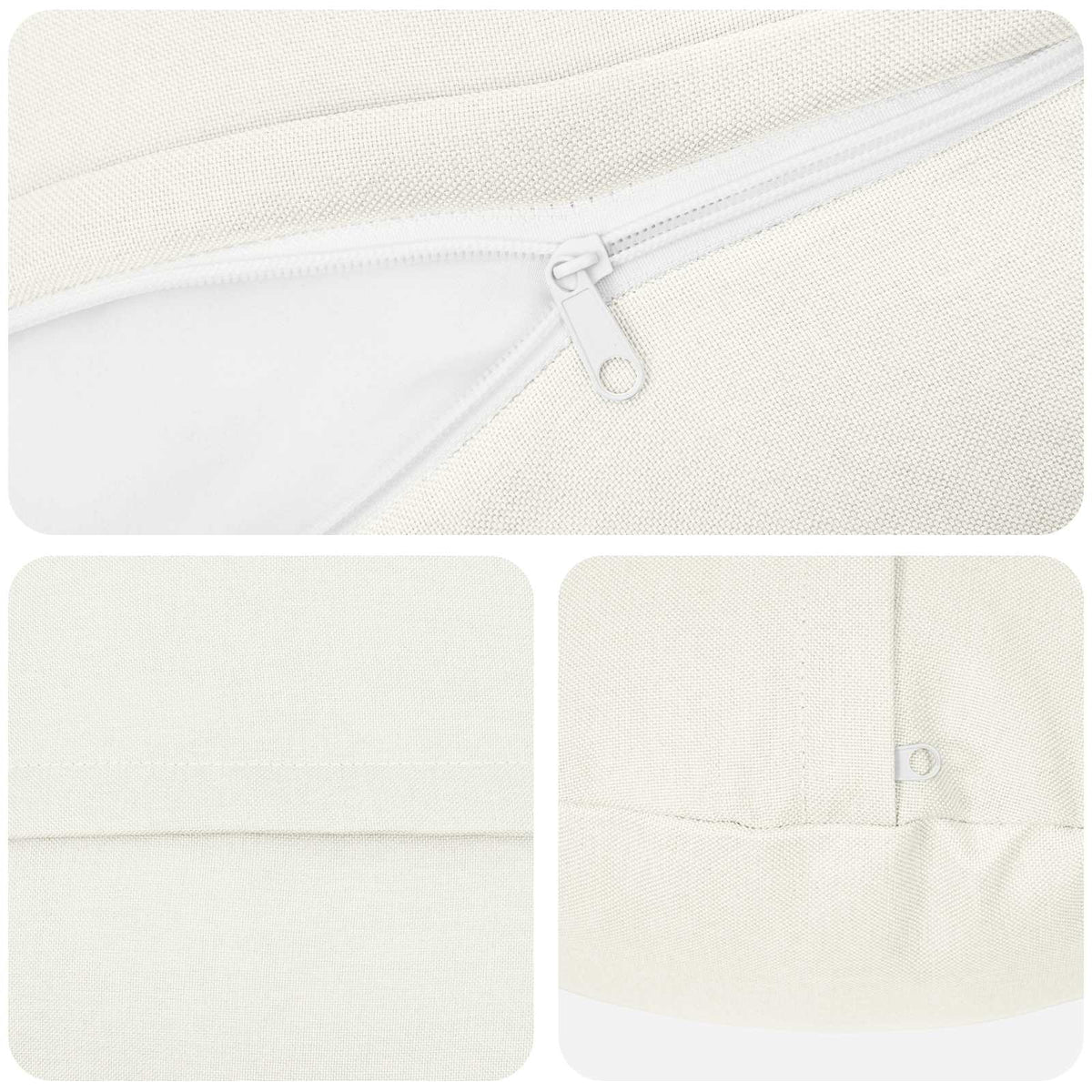 Cushion Cover 6 pcs HEERLEN White Dia. 50 cm Fabric