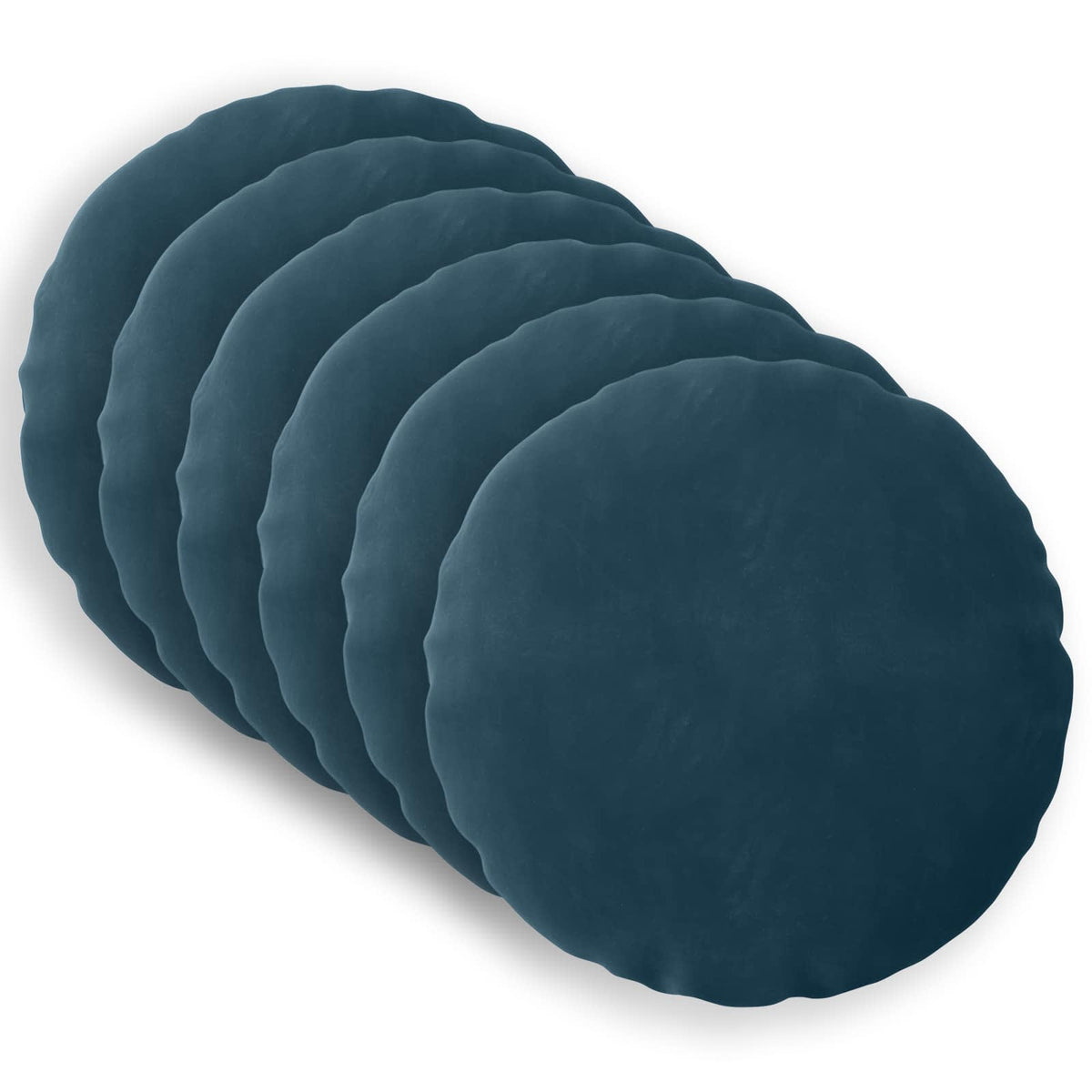 Cushion Cover 6 pcs HEERLEN Blue Ø 50 cm Velvet
