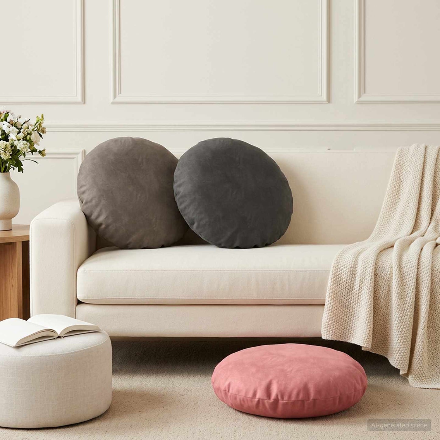 Cushion with Pillow HEERLEN 6 pcs Pink Velvet