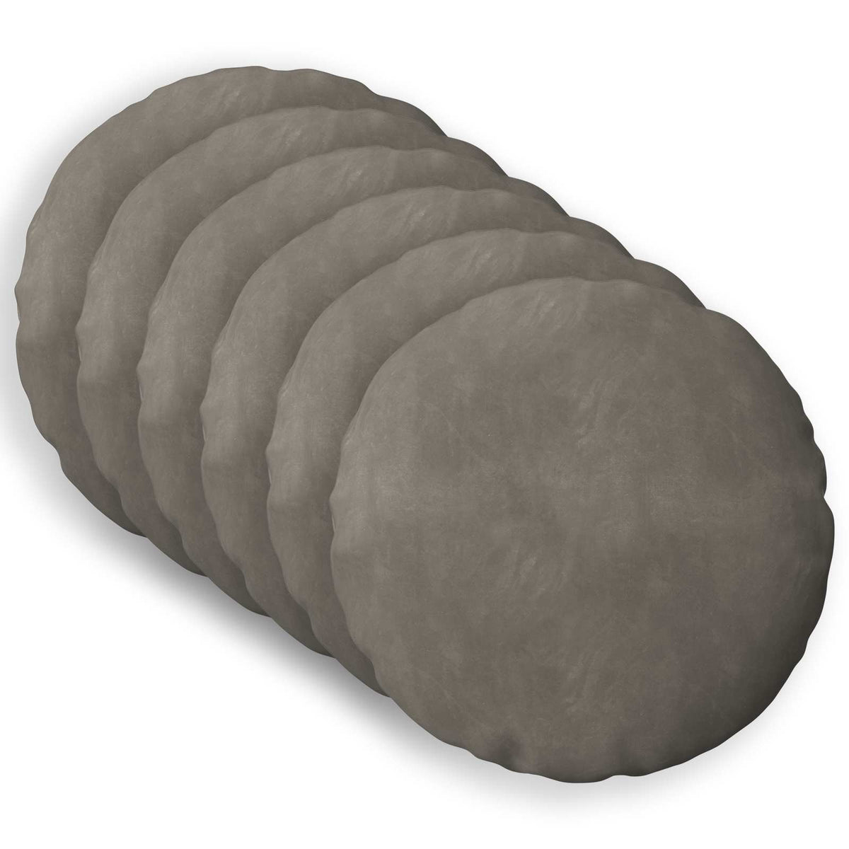 Cushion Cover 6 pcs HEERLEN Light Grey Ø 50 cm Velvet